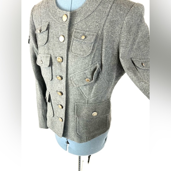 Moda International wool military jacket, pockets 12 170 - Picture 5 of 7